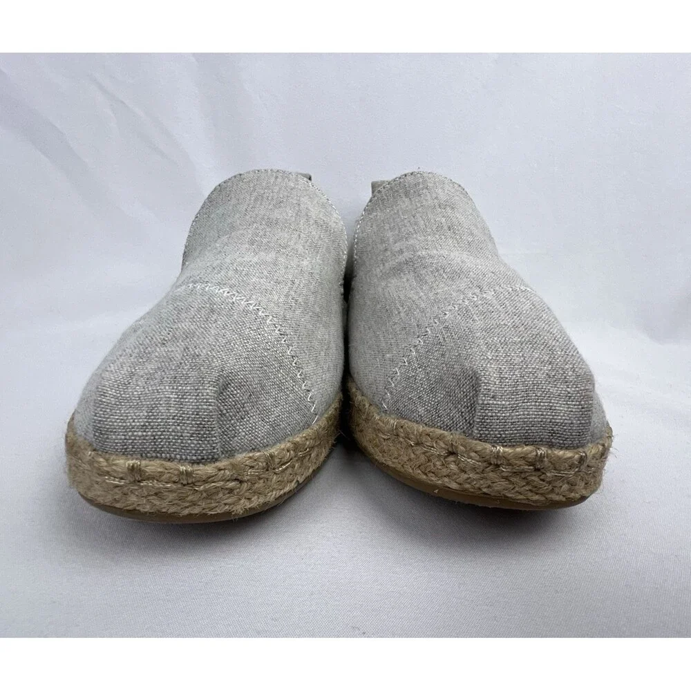 TOMS Alpargata‎ Espadrille Gray Slub Chambray Women's 8.5 Shoes New!